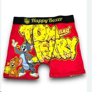 HAPPY BOXER Tom and Jerry Red Boxer Brief Shorts CHEESE BOX NEW XL